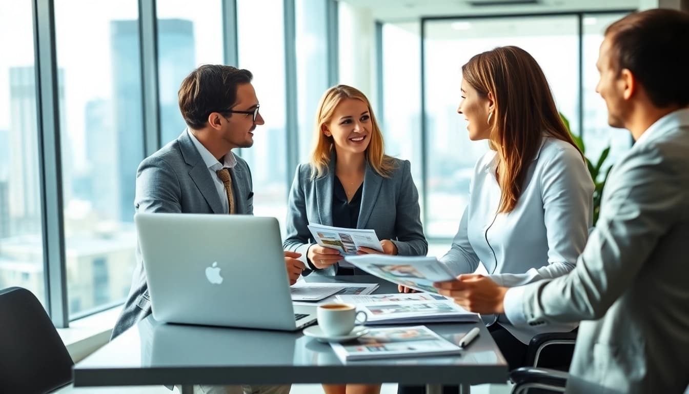 Immobilienmakler Frankfurt Ginnheim - Professioneller Immobilienmakler berät Kunden am modernen Schreibtisch.
