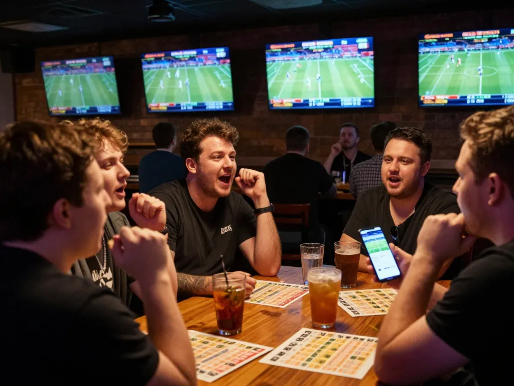 Experience the thrill of tin soi kèo with exciting sports betting action in a lively bar.