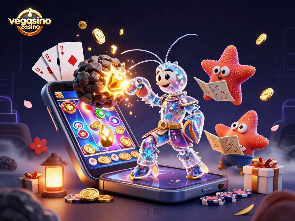 Engage with vegasino casino as the mantis shrimp battles through an asteroid burst of gems.