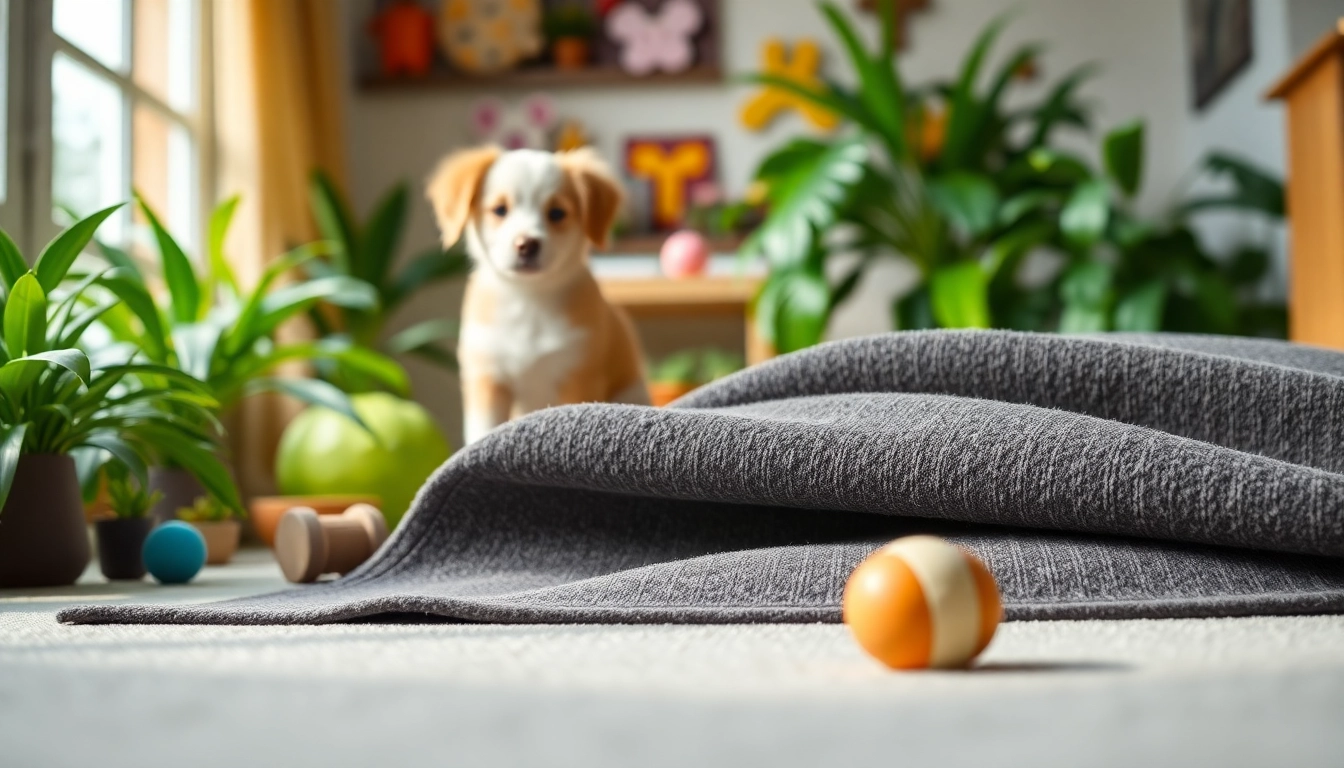 Nagermatte in a vibrant setting with playful pet accessories and natural light.