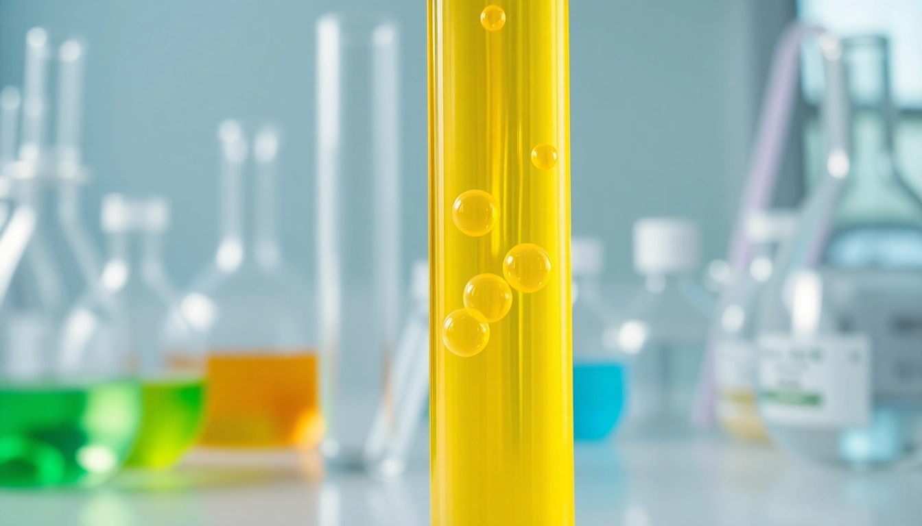 Studying lipase activity in a laboratory setting with vibrant yellow liquid.