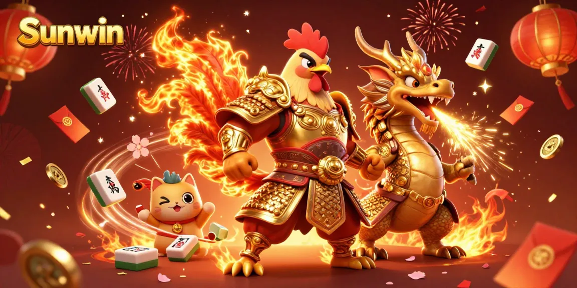 Experience thrilling action with Sunwin's captivating animated characters in a vibrant casino scene.