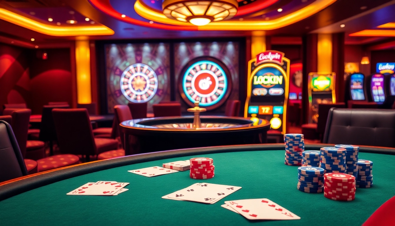 Experience thrilling gameplay at Luckywin's vibrant casino tables with stunning visuals and lively atmosphere.