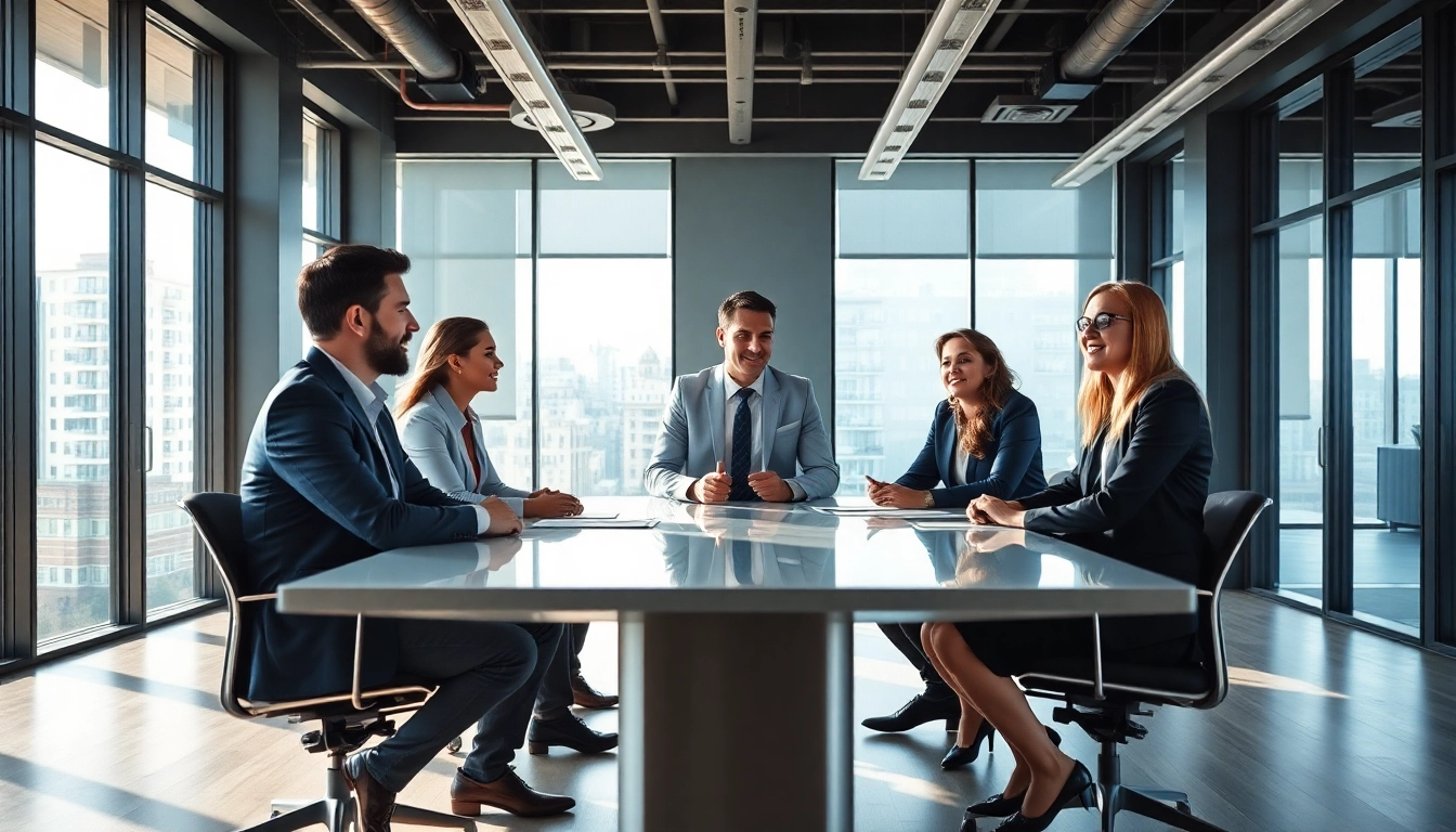 Headhunter Ingenieure im Gespräch bei einem modernen Meeting, das Engagement und Professionalität zeigt.