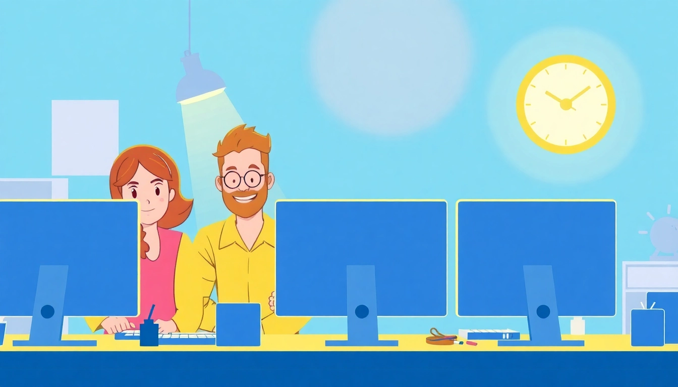 Animatoren kreieren ein Erklärvideo, das komplexe Konzepte visuell erklärt, um das Publikum zu begeistern.