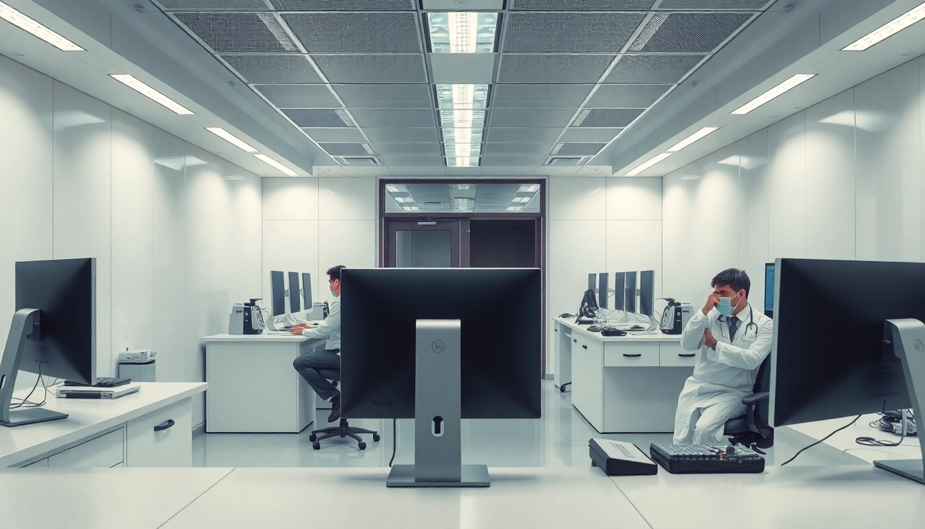 Arzt verwendet das Order entry-System zur einfachen digitalen Auftragserfassung in einem modernen Labor.