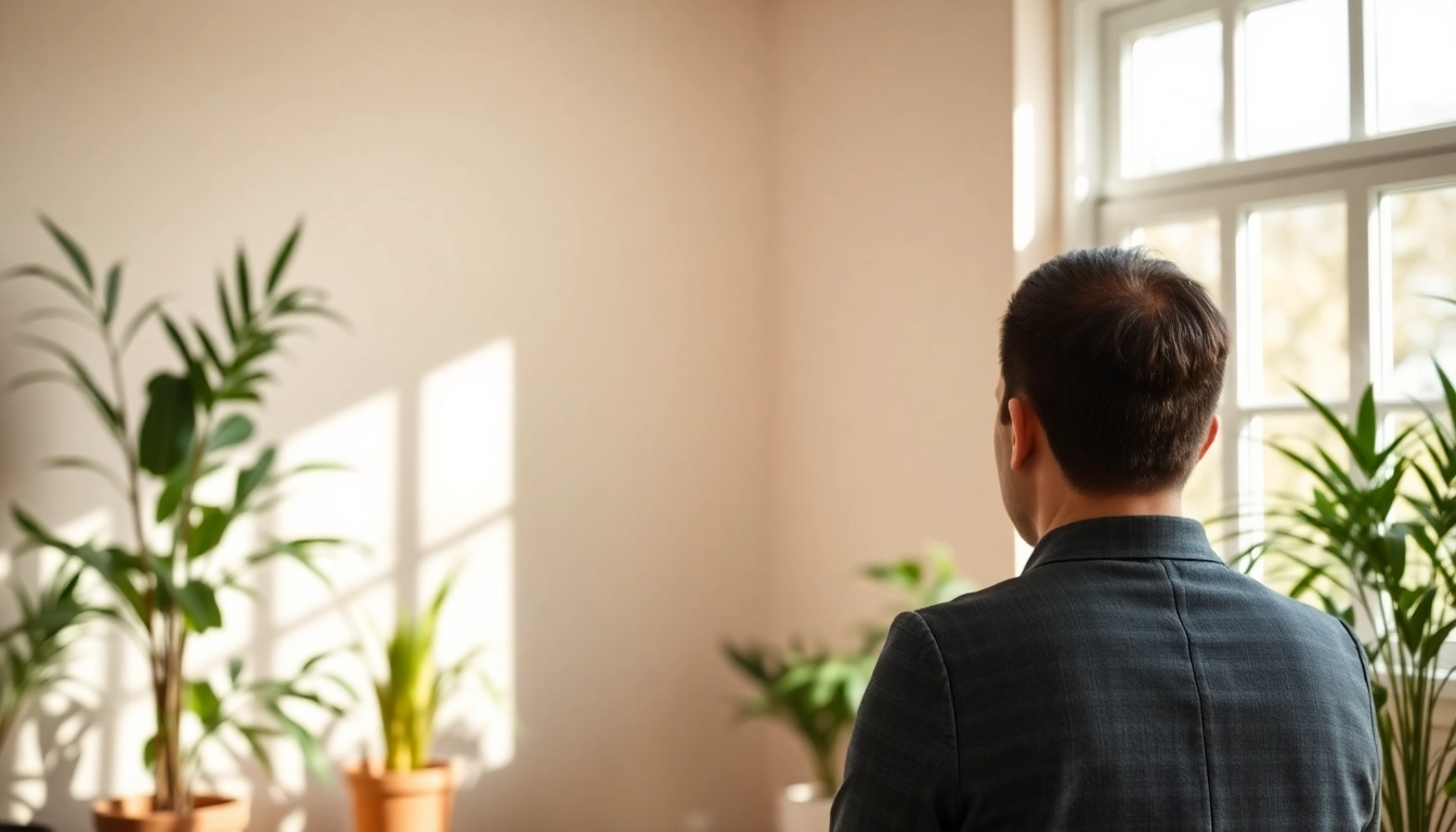 Chaker Cheniti unterstützt Klienten beim Erreichen emotionaler Freiheit durch Hypnose in einem einladenden Raum.