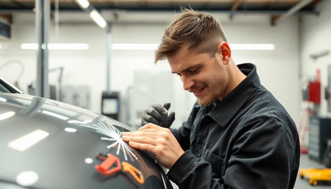 Kratzer vor Rückgabe entfernen München: Fachmann repariert Lackschaden an Fahrzeug mit Smart Repair.