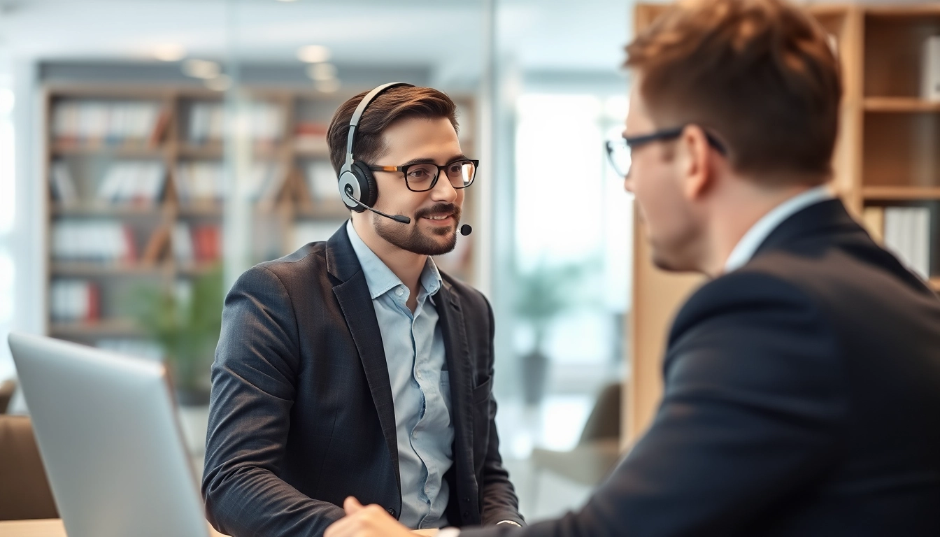 Headhunter Wolfsburg im Gespräch mit einem Kandidaten in einem modernen Büro.