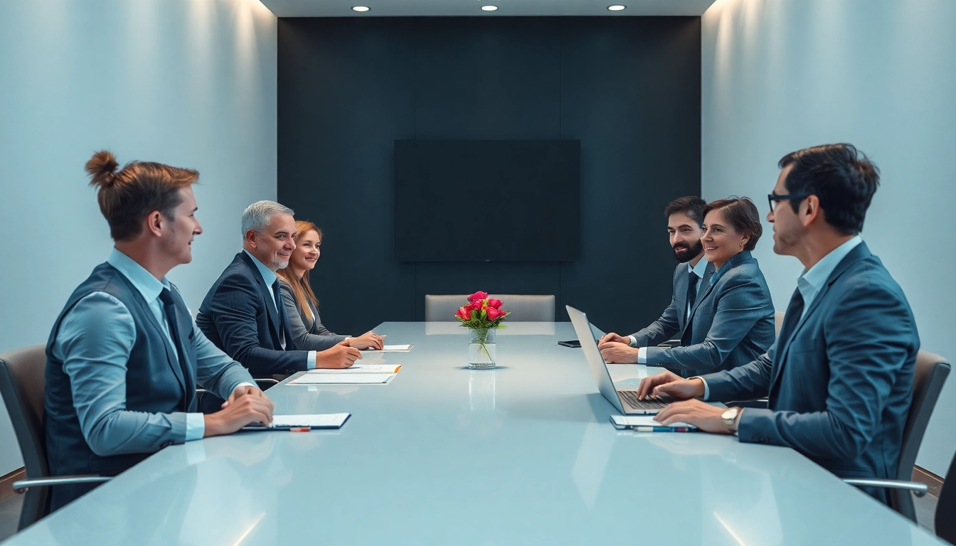 Motivierte Fachleute beim Headhunter Vertrieb in einem Beratungsgespräch.