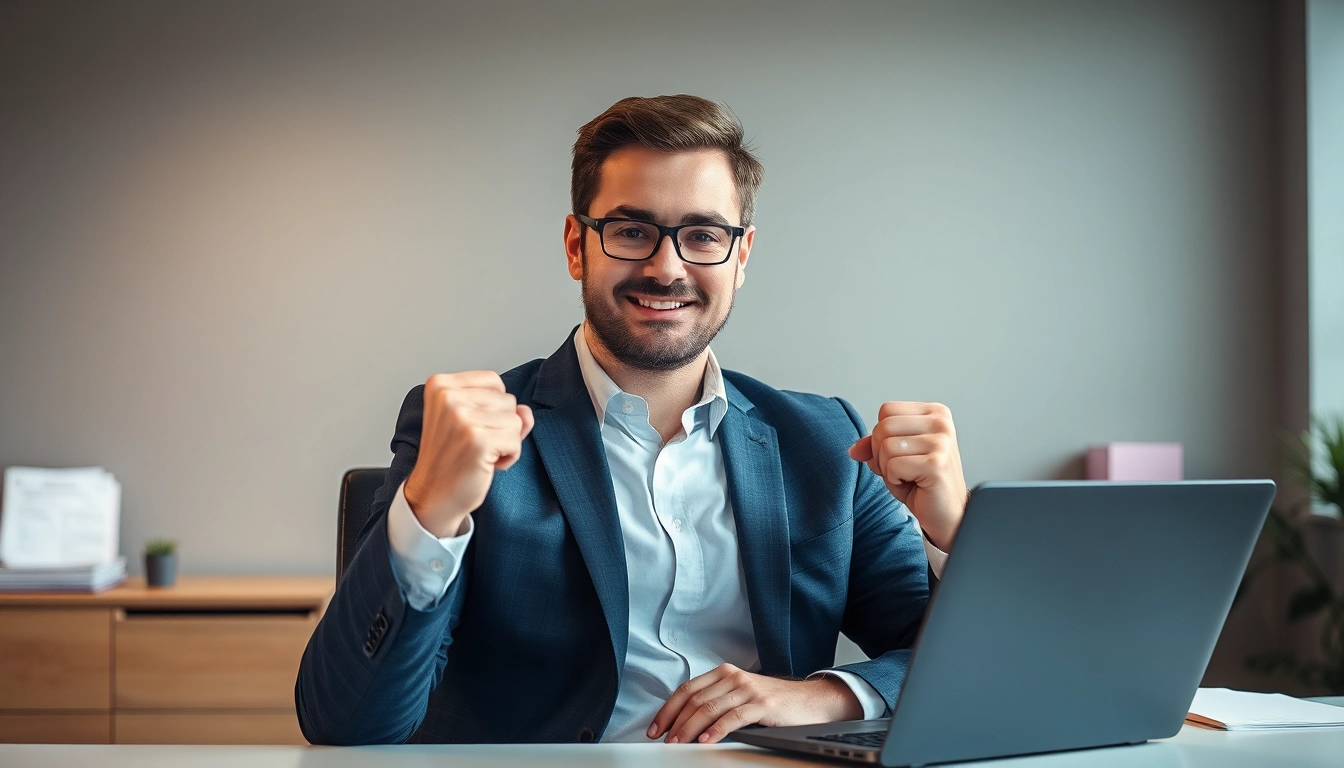 Headhunter Rostock berät Kunden in einem modernen Büro mit Laptop.