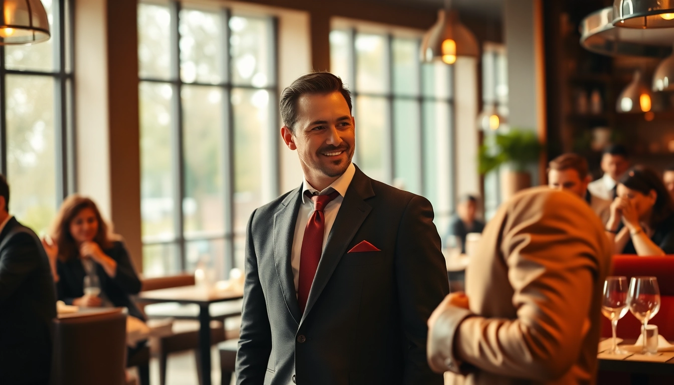 Headhunter Gastronomie im Gespräch mit einem Restaurantleiter in elegantem Ambiente