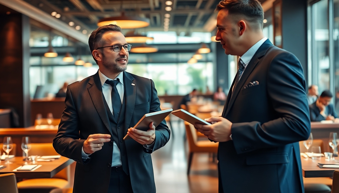 Headhunter Gastronomie berät einen Restaurantmanager in einem modernen Restaurant.