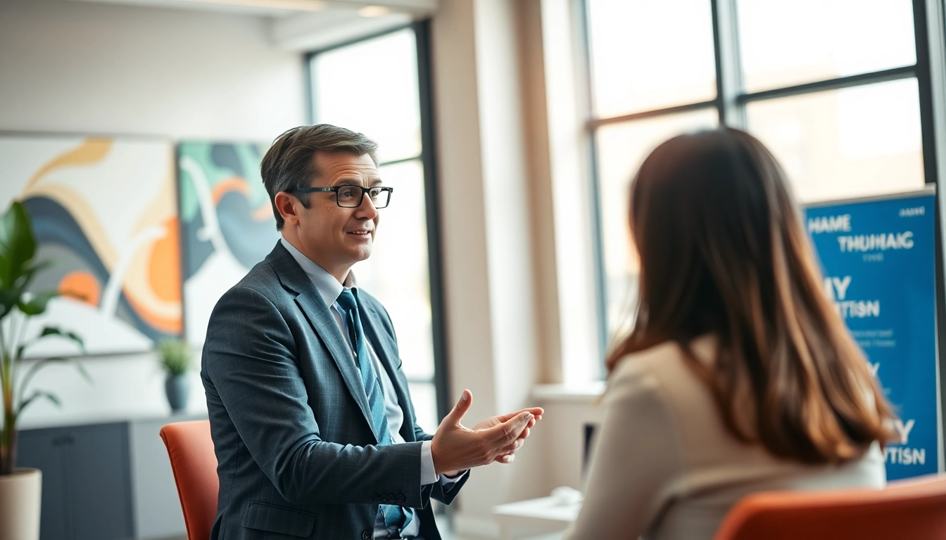 Headhunter Schweiz führt ein professionelles Bewerbungsgespräch in einem modernen Büro.