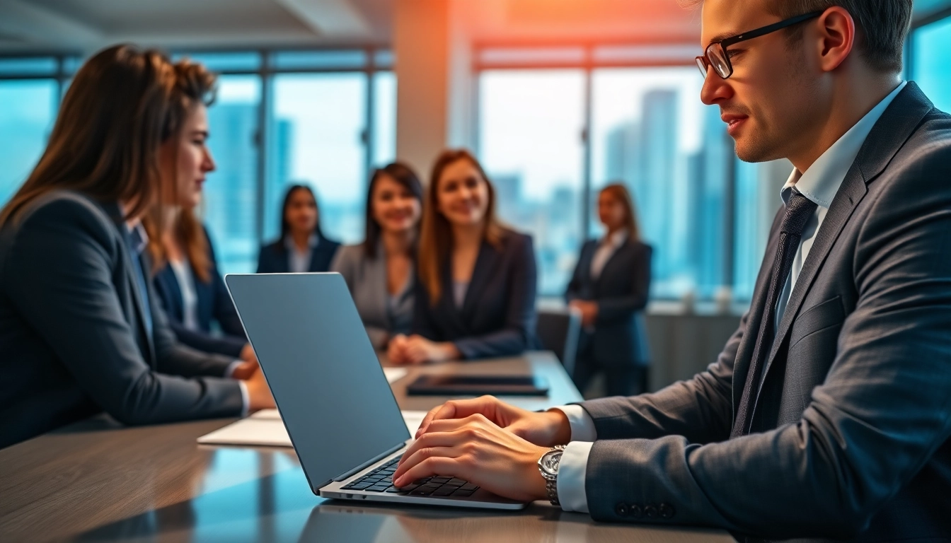 Headhunter Schweiz interagiert mit Kandidaten in einer modernen Büroumgebung