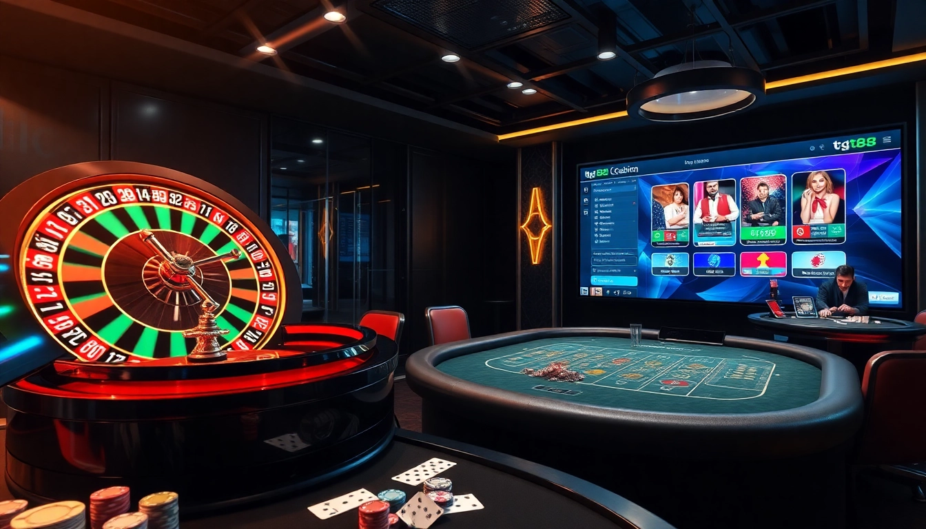 Experience the thrill of tg88 online casino with vibrant roulette and gaming action.